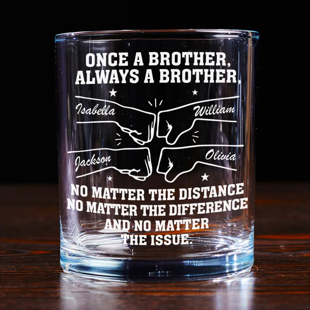 No Matter The Distance - Personalized Custom Whiskey Glass