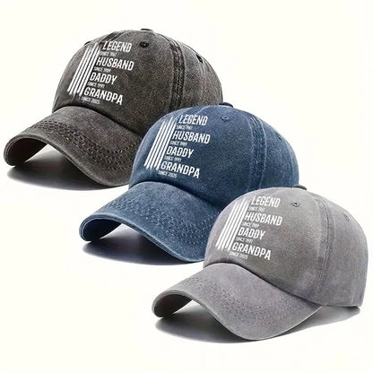 The Original Legend - Personalized Custom Vintage Washed Denim Cap