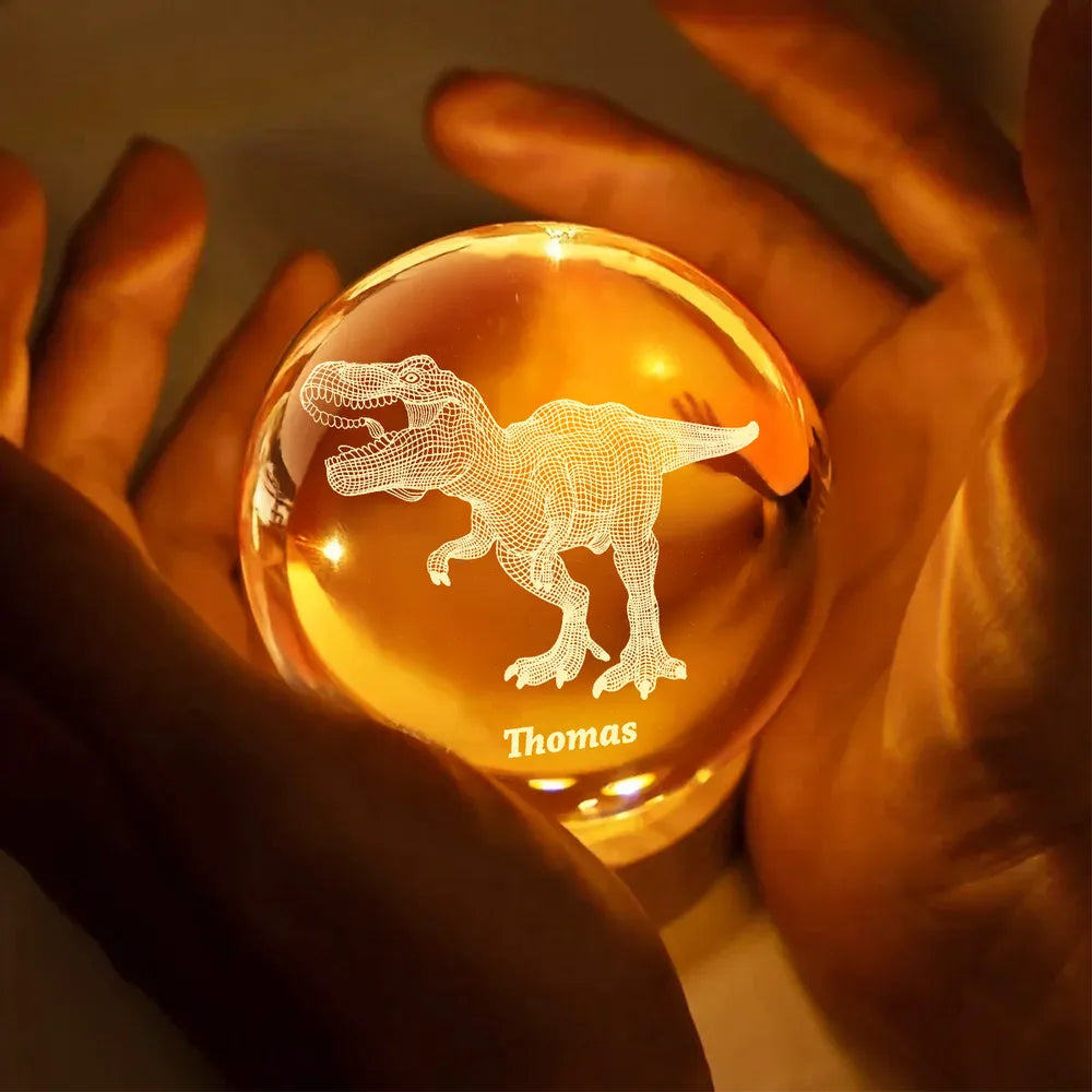 Boy Man Hobby Illusion Art - Personalized Crystal Ball LED Night Light - Gift For Him, Gift For Son, Boyfriend, Husband