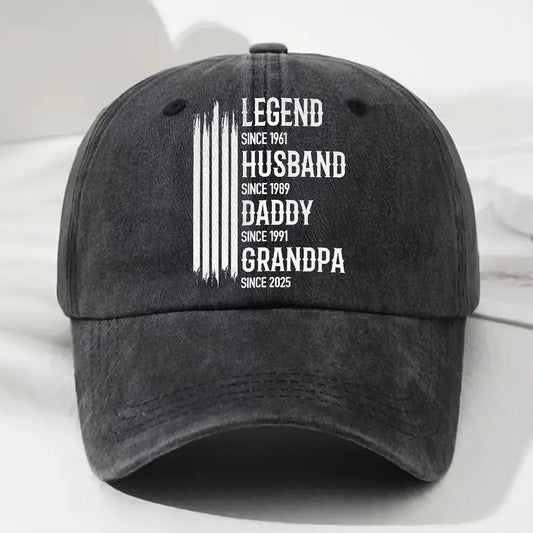The Original Legend - Personalized Custom Vintage Washed Denim Cap