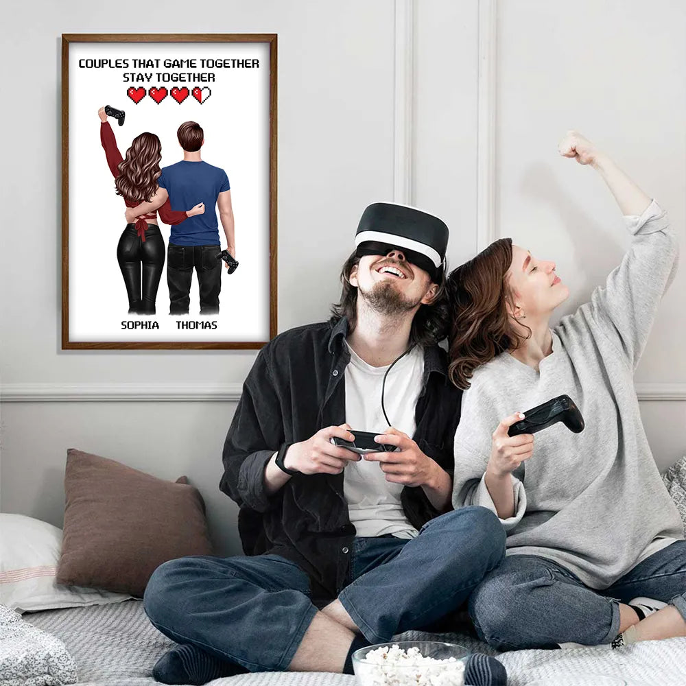 Couples That Game Together Stay Together - Personalized Poster - Custom Gaming Gift for him, for her