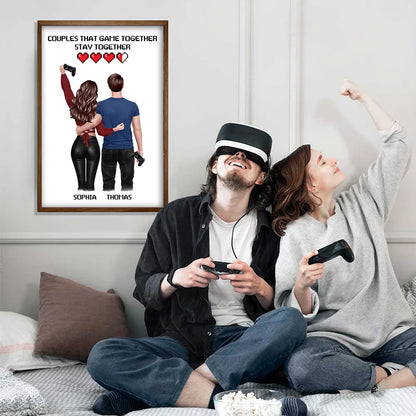Couples That Game Together Stay Together - Personalized Poster - Custom Gaming Gift for him, for her