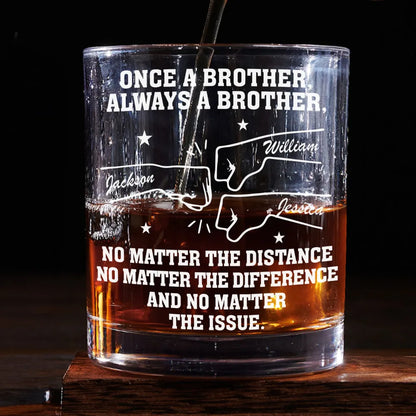 No Matter The Distance - Personalized Custom Whiskey Glass