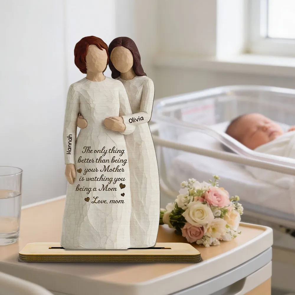 Daughter Watching You Be A Mom 2D Flat - Personalized 2-Layered Wooden Plaque - Mother's Day Gift For Daughter From Mom