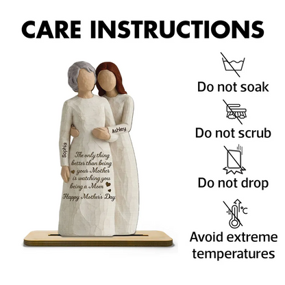 Daughter Watching You Be A Mom 2D Flat - Personalized 2-Layered Wooden Plaque - Mother's Day Gift For Daughter From Mom