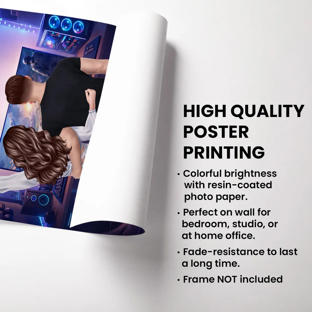 Couples Who Game Together Stay Together - Personalized Poster - Custom Gaming Gift for him, for her