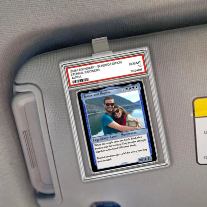Custom Photo Fantasy Trading Card Style - Personalized Acrylic Car Visor - Valentine's Day, Anniversary Gift For Him, For Her