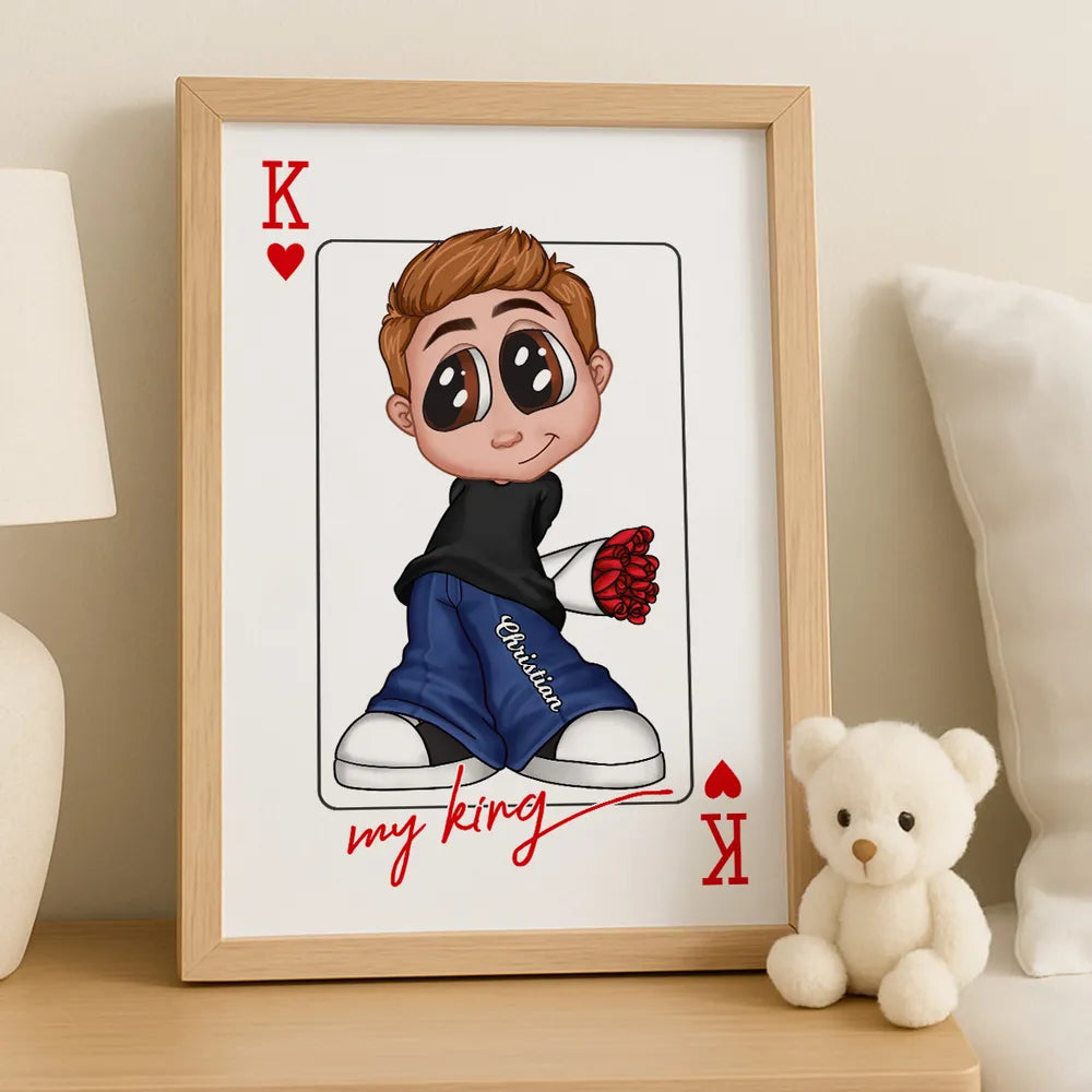 My King My Queen Y2K Couple - Personalized Poster - Valentine's Day Gift, Anniversary Gift For Him, For Her