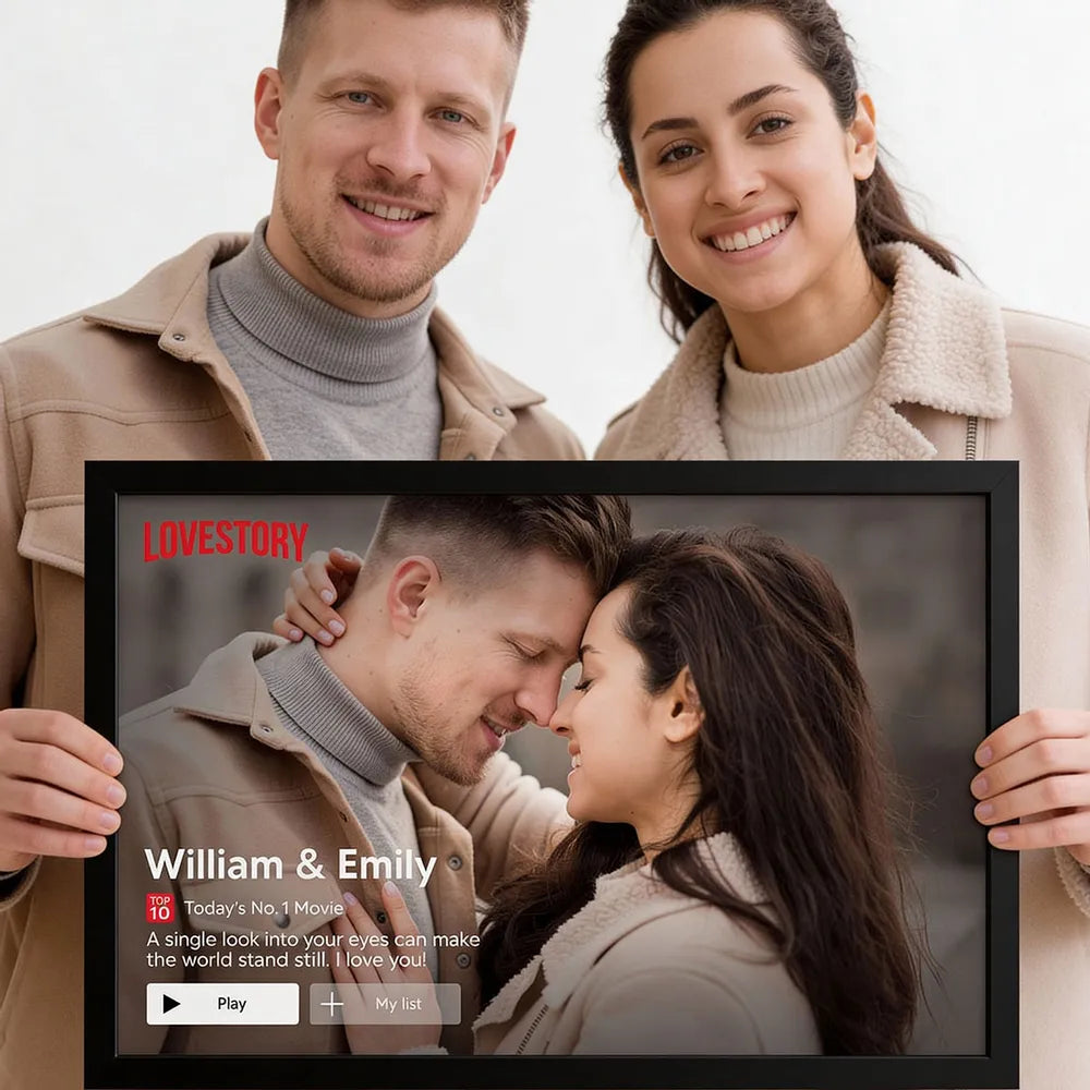 Couple Romantic Love Story - Personalized Poster - Heartfelt Valentine, Anniversary Gift For Him, For Her