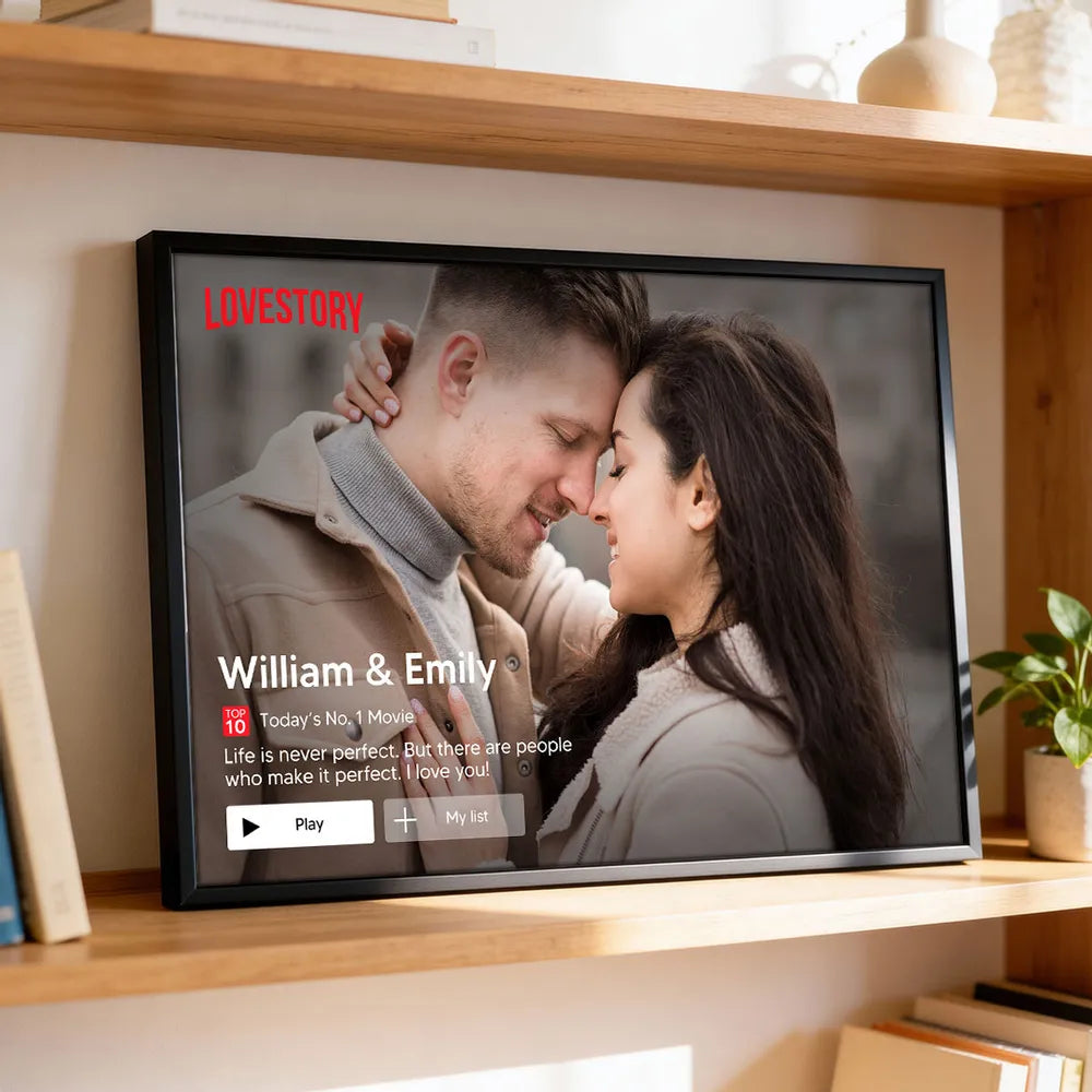 Couple Romantic Love Story - Personalized Poster - Heartfelt Valentine, Anniversary Gift For Him, For Her