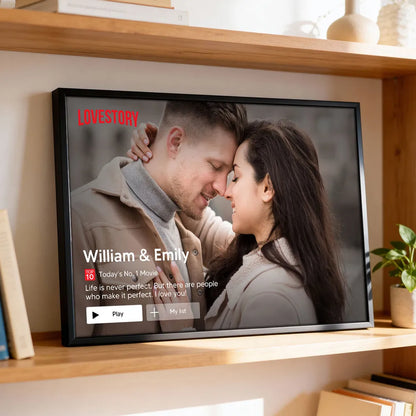 Couple Romantic Love Story - Personalized Poster - Heartfelt Valentine, Anniversary Gift For Him, For Her