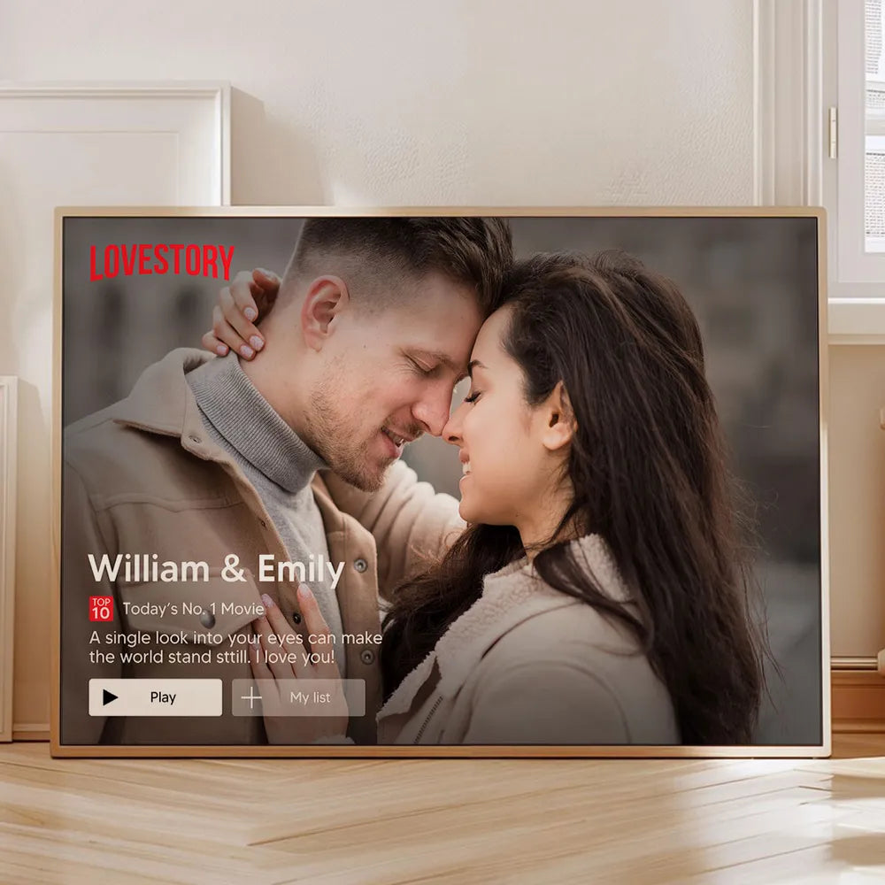 Couple Romantic Love Story - Personalized Poster - Heartfelt Valentine, Anniversary Gift For Him, For Her