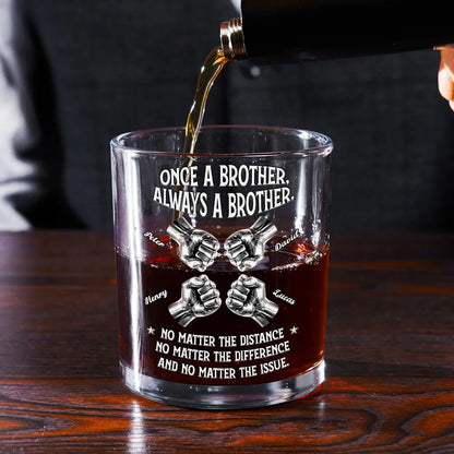 Always My Brother - Personalized Custom Whiskey Glass