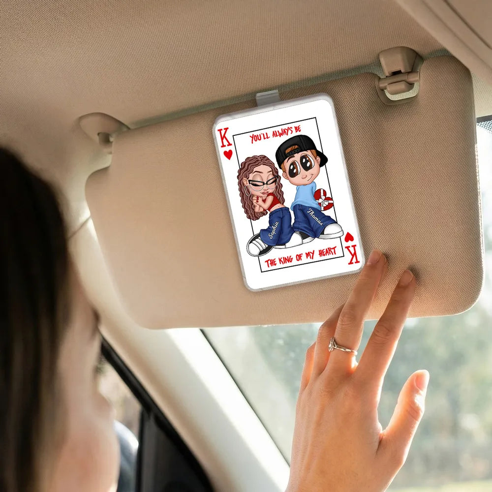 You're King/Queen Of My Heart Y2K Couple - Personalized Acrylic Car Visor - Valentine's Day Gift, Anniversary Gift For Him, For Her