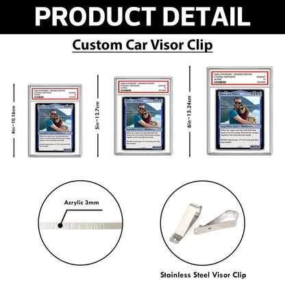 Custom Photo Fantasy Trading Card Style - Personalized Acrylic Car Visor - Valentine's Day, Anniversary Gift For Him, For Her