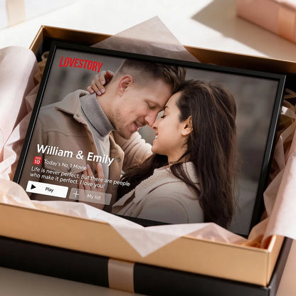 Couple Romantic Love Story - Personalized Poster - Heartfelt Valentine, Anniversary Gift For Him, For Her