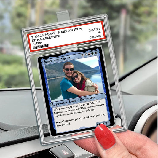 Custom Photo Fantasy Trading Card Style - Personalized Acrylic Car Visor - Valentine's Day, Anniversary Gift For Him, For Her