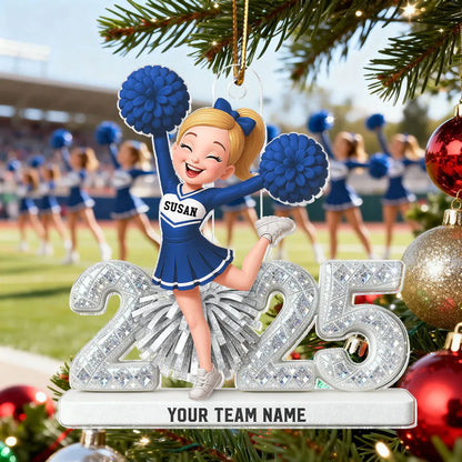 3D Shining Effect Christmas Cheerleader - Personalized Acrylic Ornament - Christmas Gift For Cheerleaders