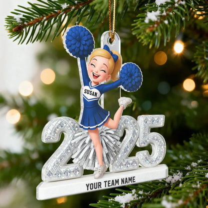 3D Shining Effect Christmas Cheerleader - Personalized Acrylic Ornament - Christmas Gift For Cheerleaders