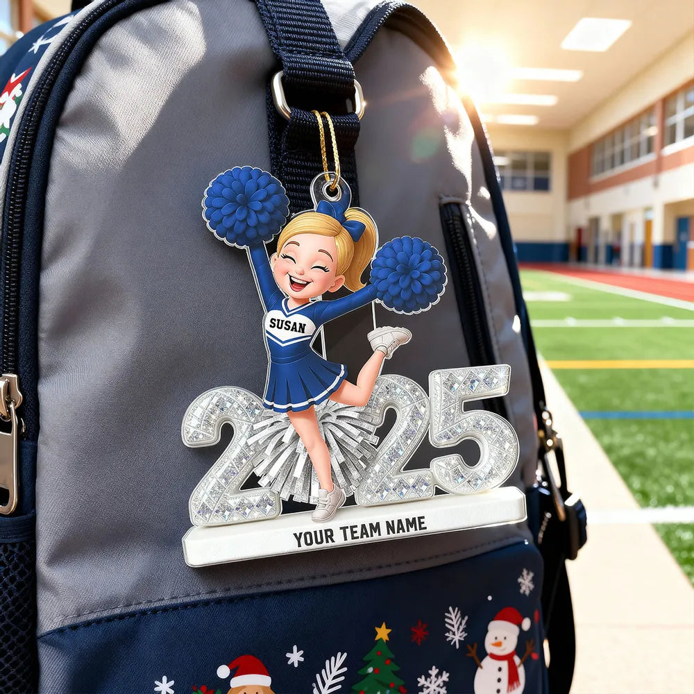 3D Shining Effect Christmas Cheerleader - Personalized Acrylic Ornament - Christmas Gift For Cheerleaders