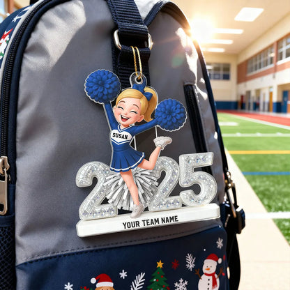 3D Shining Effect Christmas Cheerleader - Personalized Acrylic Ornament - Christmas Gift For Cheerleaders
