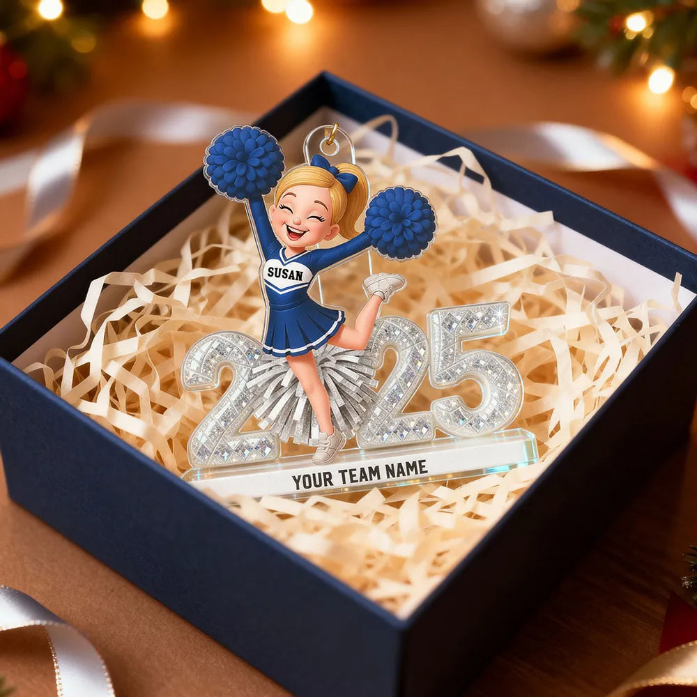 3D Shining Effect Christmas Cheerleader - Personalized Acrylic Ornament - Christmas Gift For Cheerleaders