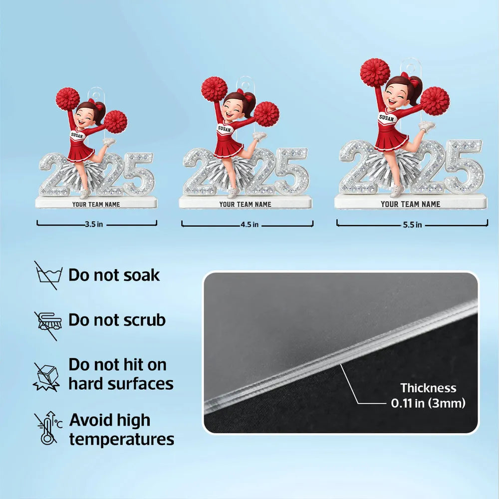 3D Shining Effect Christmas Cheerleader - Personalized Acrylic Ornament - Christmas Gift For Cheerleaders