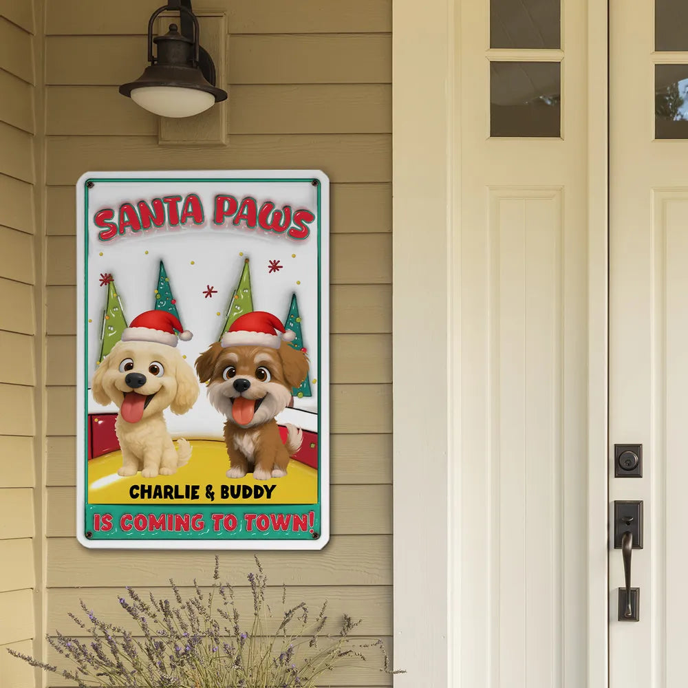 Christmas Town - Personalized Custom 3D Inflated Effect Metal Sign