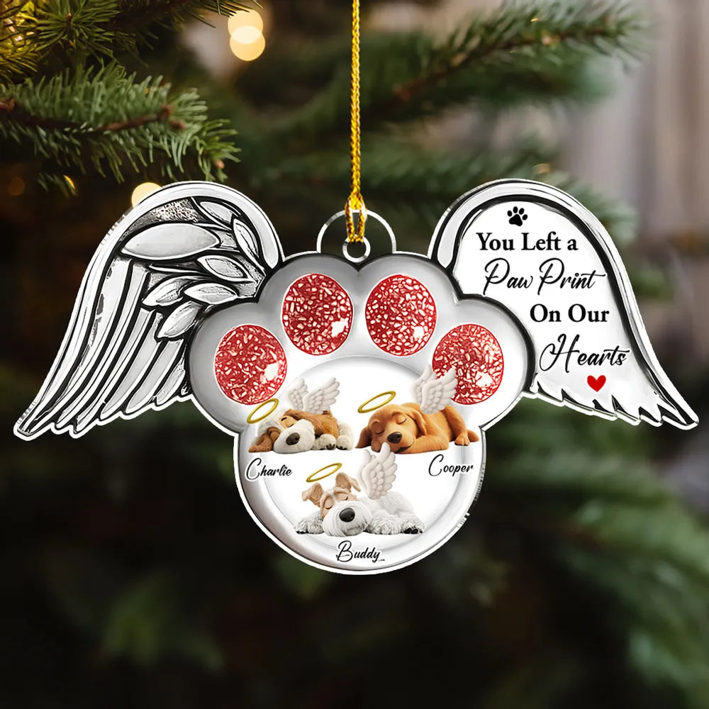 Pawprints In Heaven - Personalized Custom Acrylic Ornament