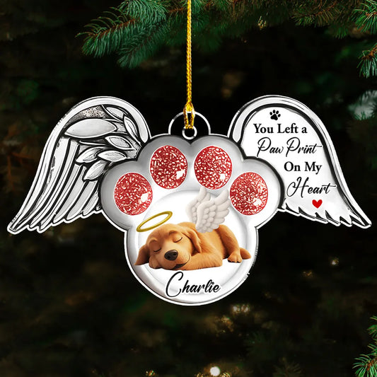 Pawprints In Heaven - Personalized Custom Acrylic Ornament