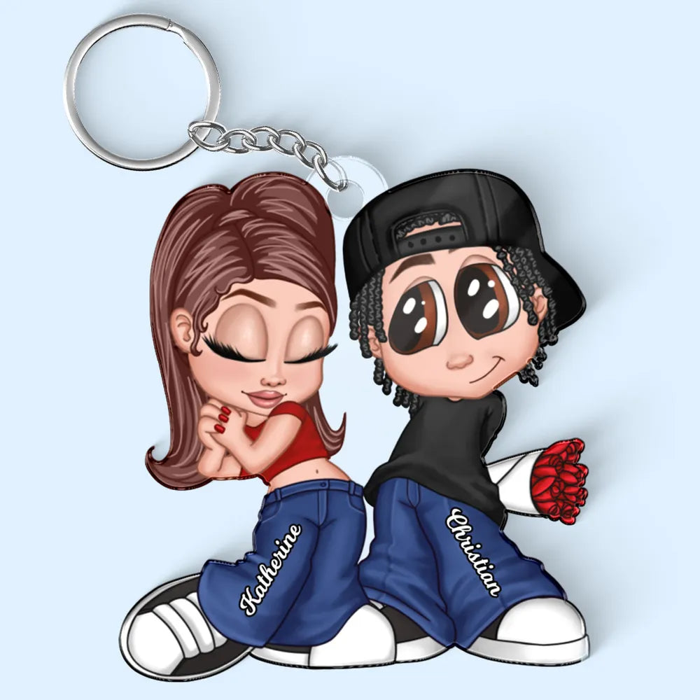 Y2K Couple - Personalized Acrylic Keychain - Gift for Him, Gift for Her