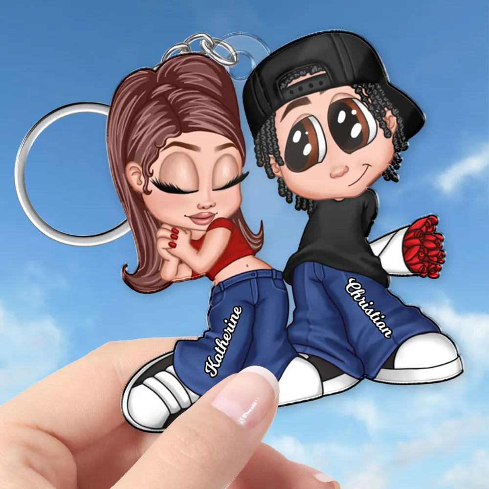 Y2K Couple - Personalized Acrylic Keychain - Gift for Him, Gift for Her