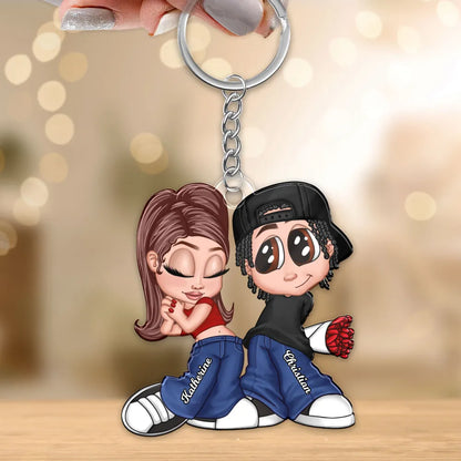 Y2K Couple - Personalized Acrylic Keychain - Gift for Him, Gift for Her