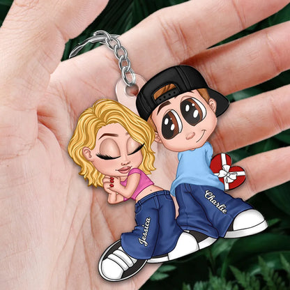 Y2K Couple - Personalized Acrylic Keychain - Gift for Him, Gift for Her