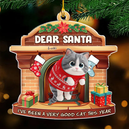 We Have Been Very Good Cats Santa Cartoonize - Personalized Custom Acrylic Ornament