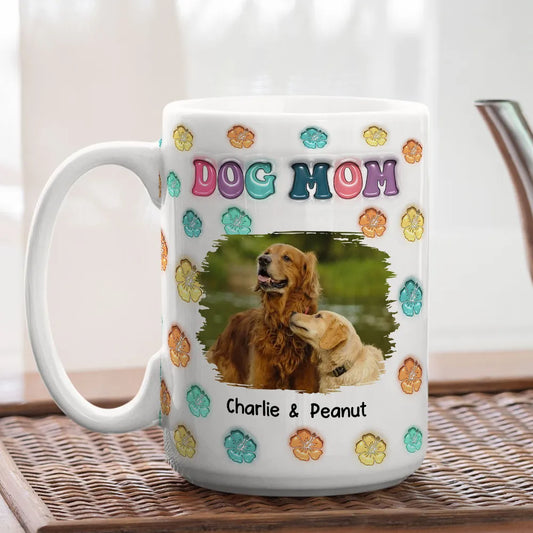 Dog Mom Summer Photo - Personalized Custom 3D Inflated Effect Mug