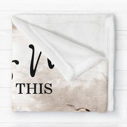 Retro Vintage Back View Couple Sitting Beach Landscape Personalized Fleece Blanket - Romantic Gift For Couples