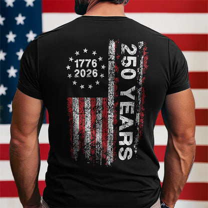 America 250th Birthday US Flag 250 Years We The People Back Side Dark Basic Tee