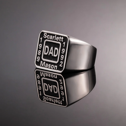 Custom Daddy Name Ring in Silver