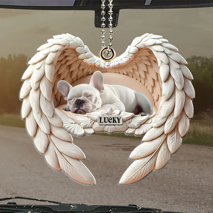 Angel Wings Pet Memorial - Personalized Custom Car Ornament