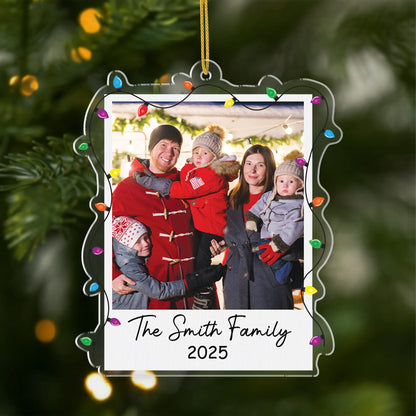 Personalised Acrylic Christmas Ornament for Family with Photo