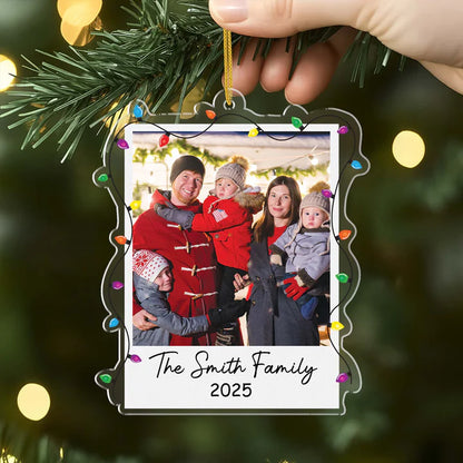 Personalised Acrylic Christmas Ornament for Family with Photo