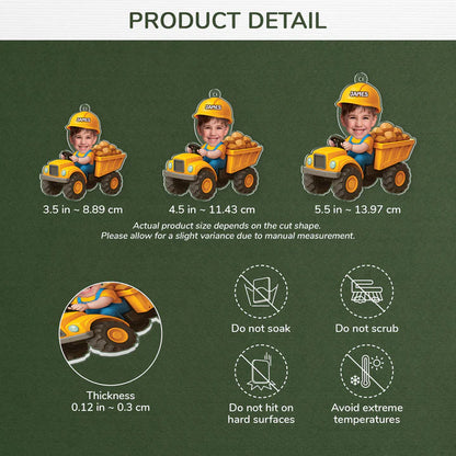 Personalised Acrylic Christmas Ornament with Kids Photo