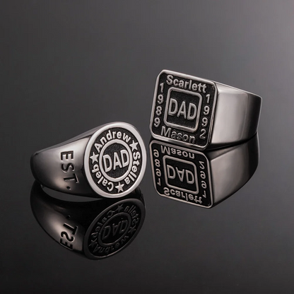 Custom Daddy Name Ring in Silver
