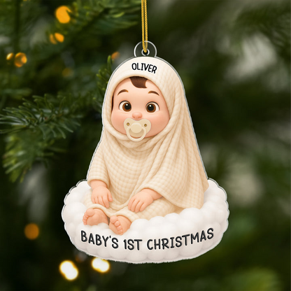 [3D Printing Effect] Personalised Acrylic Baby's First Christmas Ornaments for Newborns