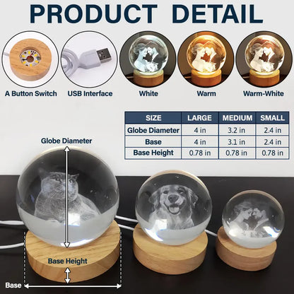 Congrats Graduation - Personalized Crystal Globe Lamp