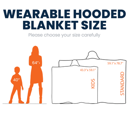 American Football Custom Name, Number - Personalized Wearable Blanket Hoodie