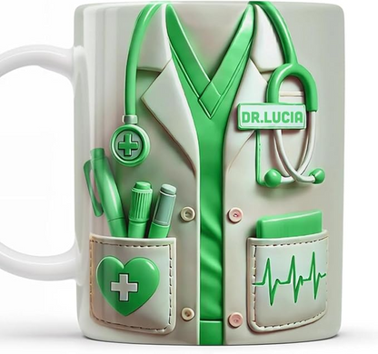 Medical Appreciation Design With Stethoscope - Personalized 3D Effect Coffee Mug, DOCTOR Medical Mug, Gift for Doctors Medical Student Gifts for Men, Doctor's Day Md Graduation Gifts for Graduates