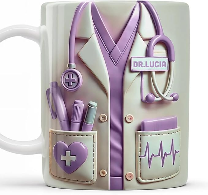 Medical Appreciation Design With Stethoscope - Personalized 3D Effect Coffee Mug, DOCTOR Medical Mug, Gift for Doctors Medical Student Gifts for Men, Doctor's Day Md Graduation Gifts for Graduates