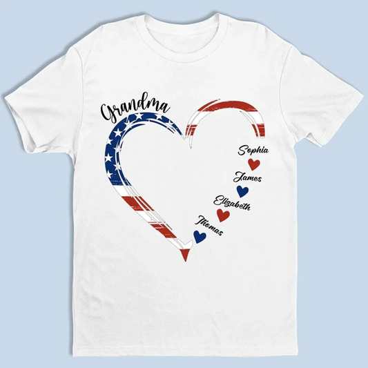 Home Is Where Your Grandma Is - Family Personalized Custom Unisex T-shirt - Independence Day, 4th Of July, Birthday Gift For Grandma